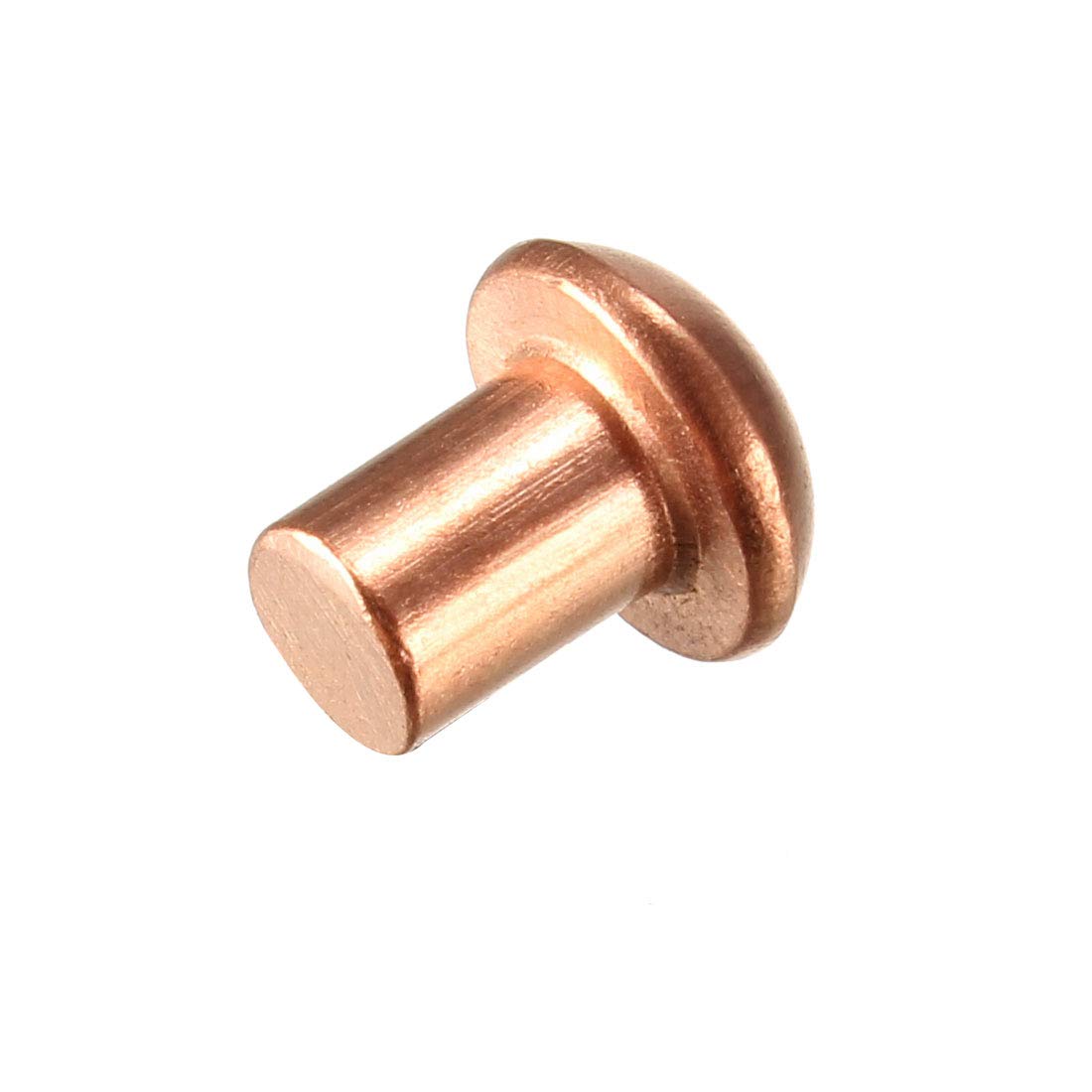 sourcing map 50 Pcs 5/32inch X 13/64inch Round Head Copper Solid Rivets Fasteners Fastener