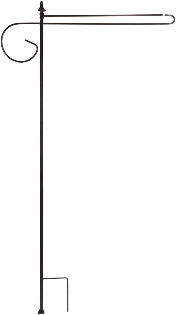 Flagpole Hardware - Briarwood Lane 3 Piece Wrought Iron Wrap-Around House Flag Stand Black 62