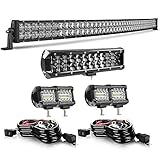 52Inch 5D Led Light Bar Curved 300W+12Inch 72W Spot