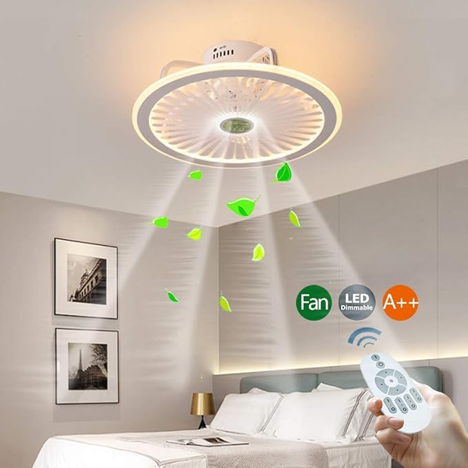LED Deckenventilator mit Beleuchtung Rundlüfter Licht Ultra-Leise