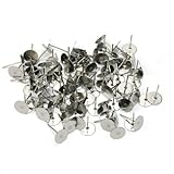 RefaxiÂ®100pc Multi-functions Silver Plated Steel Flat Pad Earring Post Stud Jewelry Findings DIY 6mm New Creativity