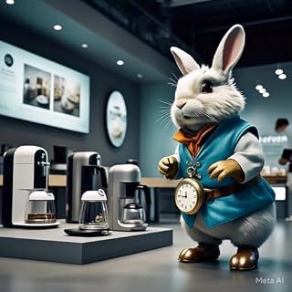 Livro O Coelho Branco vai a uma exposição de cafeteiras: Conto promocional de A extraordinária jornada do Coelho Branco do Lado de Cá