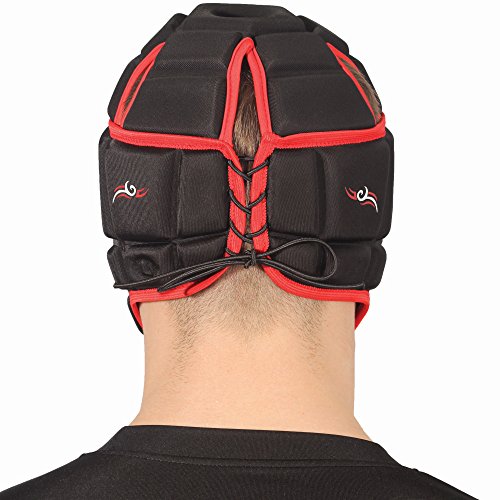 Optimum Unisex Senior Tribal Protective Headguard, Black/Red, X-Large