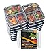 Food Storage Container 15-PACK Meal Prep Container Leak proof Lunch Containers Meal Prep Container Bento Box Container Airtight Lid Dishwasher Microwave SAFE Plastic Food Container 3 Compartments 35oz