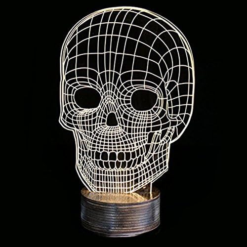 SHENNOSI 3D LED Lamp - Art Sculpture Lights Up in Produces Unique Lighting Effects and 3D visualization Amazing Optical Illusion (Skull)