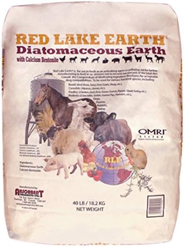 RED LAKE EARTH Anti-caking Agent Feed Mixture for Farm Animals - Formulated from Organic Fresh Water Deposits and Earth Minerals (Calcium Bentonite) - 40 LB
