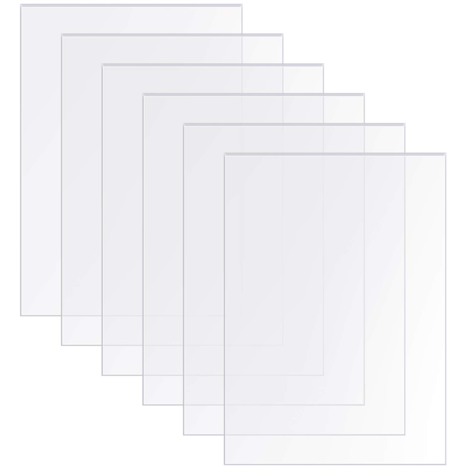 Outus 6 Pieces Transparent Acrylic Sheets 5 x 7 Inch Acrylic Panel for Picture Frame Glass Replacement Table Signs Calligraphy and Painting, 0.08 Inch Thick