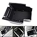 Black Durable Rubber Arm Rest Secondary Storage Box Tray Center Console for 13 14 15 16 Ford Escape Kuga