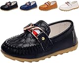 DADAWEN Boy's Girl's Classic Slip-on Loafers Oxford Flat Shoes Black US Size 8 M Toddler
