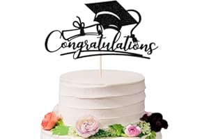 Sodasos Congratulations 2025 Graduation Cake Topper,Congrats Grad Cake Decor - 2025 High School; College;Senior Graduation Party Decorations Supplies (black)