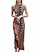 eshion Women Dress Maxi Long Backless Floral Print Summer Bodycon Halterneck Casual