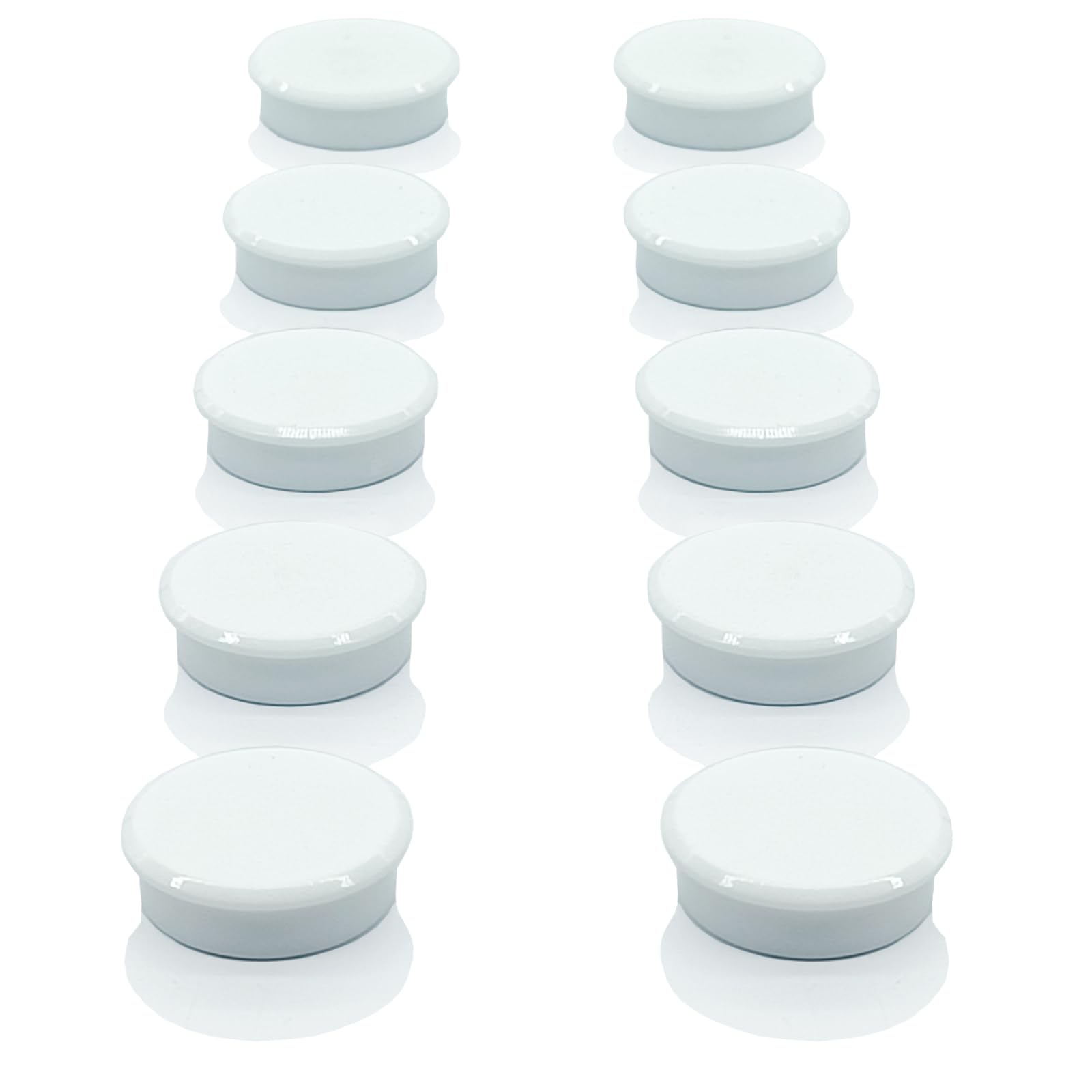 ZDZBLX Strong Fridge Magnets - 10 Pack Mini Cute Round Magnets for Whiteboard, Notice Board, Crafts, Heavy Duty Small Magnets for Adults, Refrigerator Magnet, Office & Kitchen Magnetic Dots (White)