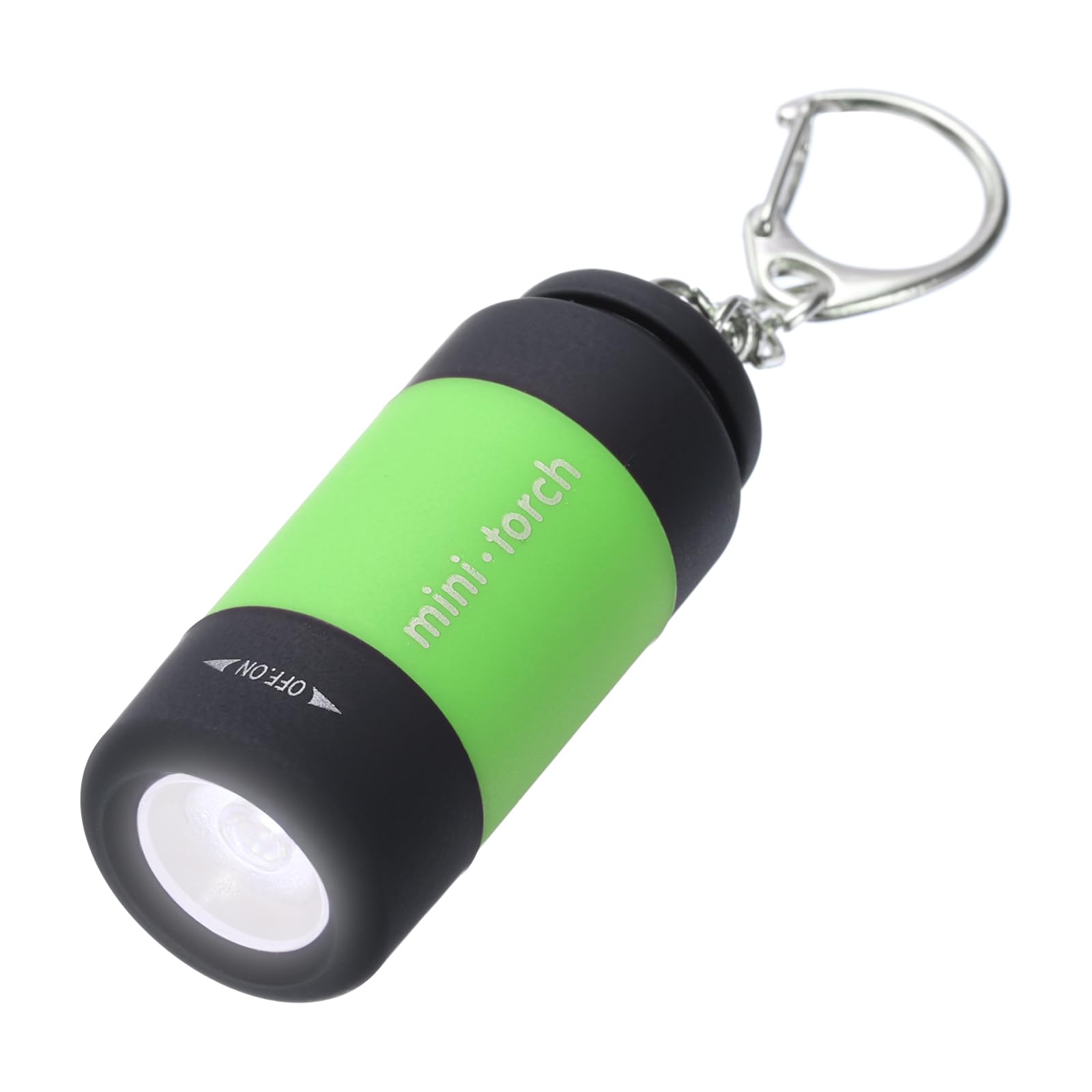 PATIKIL Mini Keychain Flashlight, Pocket LED Flashlight Portable Torch USB Rechargeable for Outdoor Camping Party, Light Green