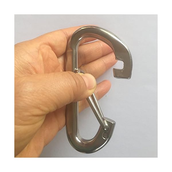38-Stainless-Steel-316-Carabiner-Flat-Snap-Hook-with-Latch-Silver