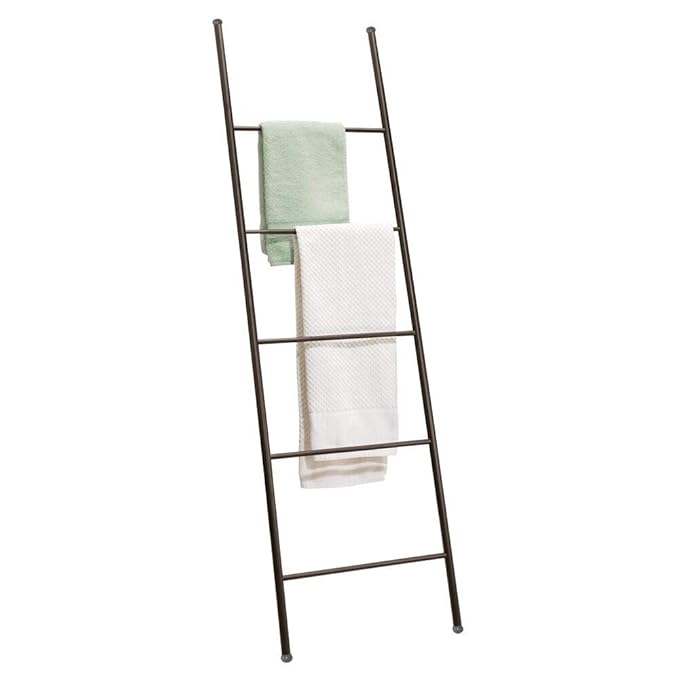 mDesign Ladder Style Towel Rail Practical FreeStanding Towel Rack