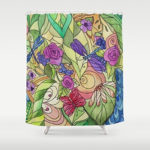 Floral Garden Watercolor Art Shower Curtain