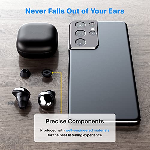 CharJenPro Memory Foam Ear Tips and Wax Guard for Galaxy Buds Pro and Jabra 85t. No Silicone Ear