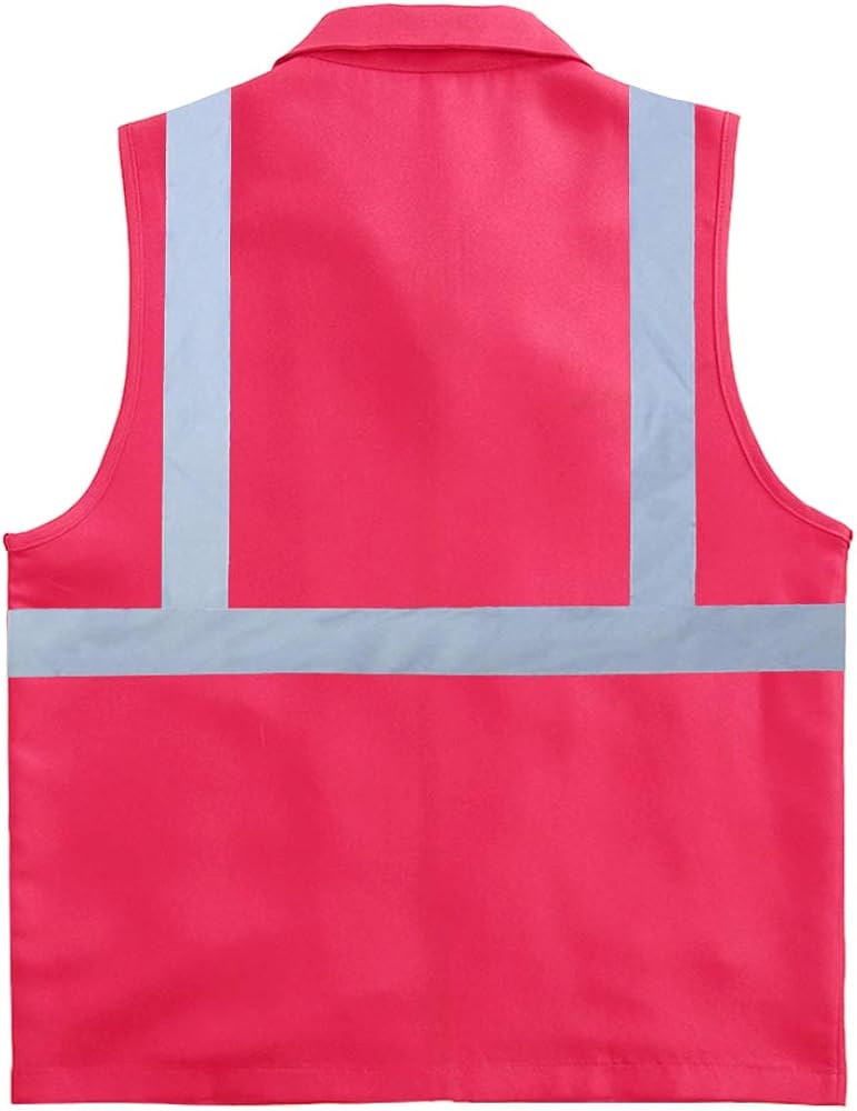 TOPTIE Pack of 5 Wholesale Unisex Volunteer Vest Safety Reflective Running Cycling Vest with Pockets: Clothing