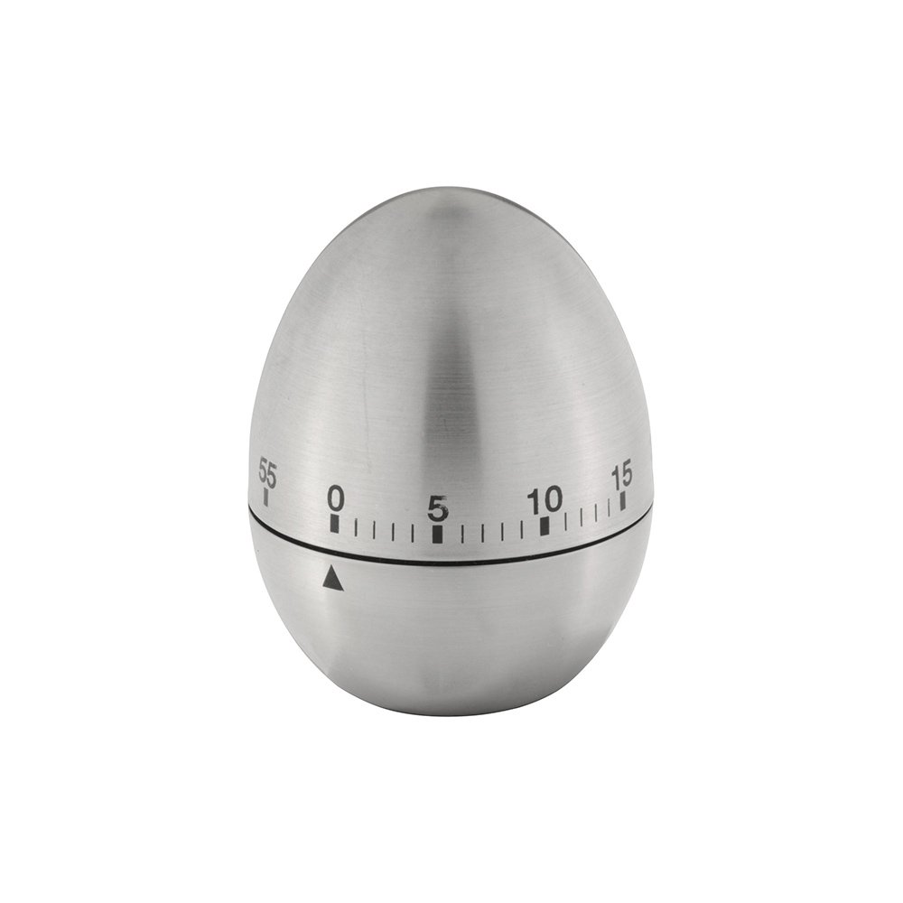 Excellent Houseware 76358 Egg Shaped Kitchen Timer Clock, Stainless Steel, Silver, Unique