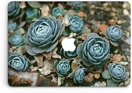 GoodMoodCases Plastic Hard Case Cover for MacBook Air 11-inch 2013-2016 (A1370 &amp; 1465) without CD Rom - Nice Blue Succulents