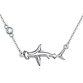 YAFEINI Hammerhead Shark Necklace 925 Sterling Silver Shark Pendant Jewelry Gifts for Women
