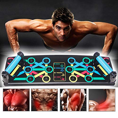 14 in 1 Push Up Board Multicolor Push Up Trainingssystem für Core Workout, faltbares Liegestützbrett mit Workout…
