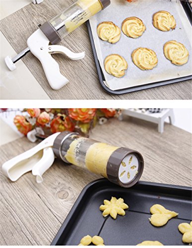 VolksRose 20 PCS Kitchen Baking Tools Accessories Cake Biscuits Mold, Cookie Press Making Gun with Decorating Tips - 13 Disc Shapes and 6 Icing Tips, Premium Cookies Presser Icing Mould Kit #1 - Thumbnail 3