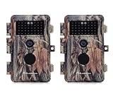 BlazeVideo 2-Pack 16MP Photo 1920x1080P Video Game & Trail Hunting Cameras Wildlife Deer Cam No Glow IR Motion Sensor Activated 0.6S Trigger IP66 Waterproof with 65ft Night Vision, Photo & Video Model
