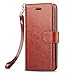 J&D Case Compatible for LG V35 Case/LG V35 ThinQ Case/V30S Case/V30S ThinQ Case/LG V30/LG V30 Plus Case, Wallet Stand Slim Fit Heavy Duty Protective Shockproof Flip Wallet Case for LG V30 Case Brown