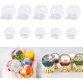 RESINWORLD 10Pcs 1.7'' 1.3'' Small Clear Silicone Sphere Molds, Orbs/Ball Silicone Molds for for Pull Knob, Jewelry Making