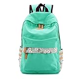 VentoMarea Lightweight Canvas Backpacks for Teen Girls School Bag Casual Travel Daypacks,Mint Green
