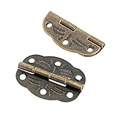 Dophee 20Pcs Vintage Bronze Jewelry Chest Gift Box Wood Case Cabinet Hinge Durable Tool