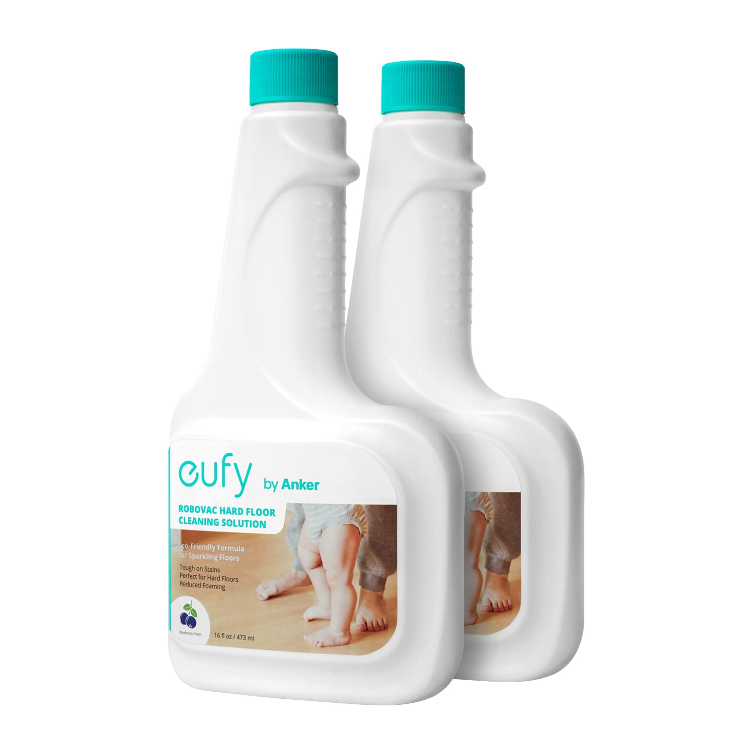 eufy RoboVac Hard Floor Cleaning Solution (2 Bottles), 16 fl oz / 473 ml, Floor Cleaner, Eco-Friendly, Plant-Based