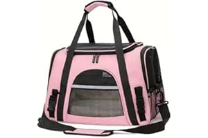 QQLe Cat Carriers, Dog Carriers, Pet Carriers – Airline-Approved Soft-Sided Bag for Cats & Small Dogs (Up to 15 lb), Foldable, Breathable Mesh, Privacy Cover, Washable & Lightweight