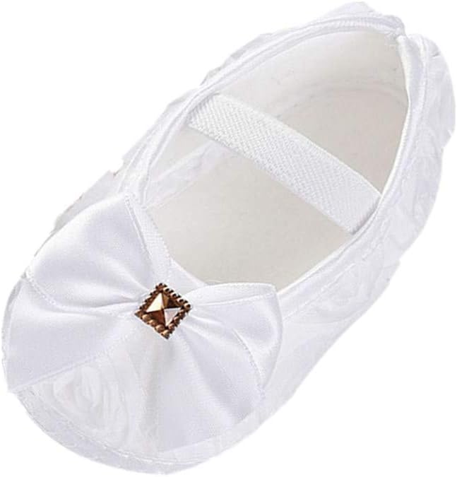 SHOBDW Girls Shoes, Newborn Infant Baby Girls Crib Soft Sole Anti-Slip Sneakers Cute Sweet Bowknot Shoes