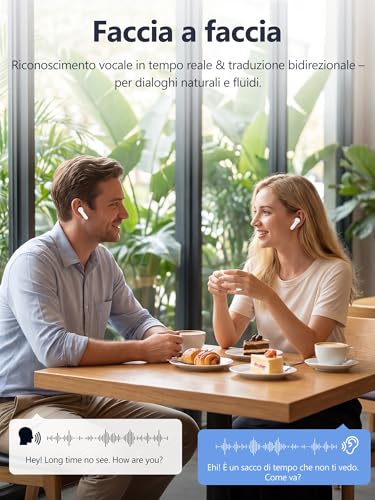 AI Headphones Simultaneous Voice Translation: 3-in-1 Bluetooth Earphones Translator LCD Touch 156 Languages – 7 EQ Asistent AI and Remote Control for Photos – In-Ear Noise Isolation for Travel Studio