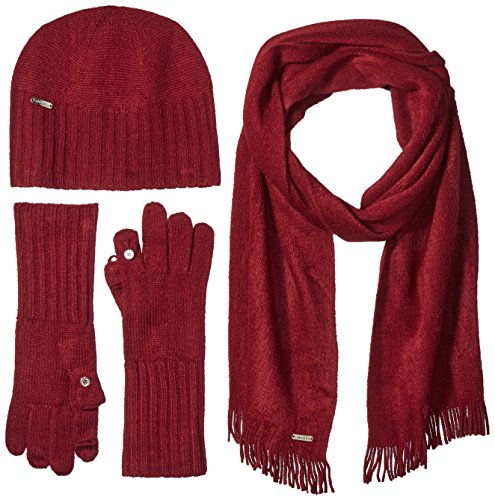 Calvin klein women s 3 piece belly band set-hat, scarf, flip tip …