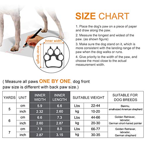 petacc Dog Boots Waterproof Dog Shoes for Large Dogs Pet Boots Lovely Paw Shape Outdoor Shoes with Adjustable Reflective Velcro and Rugged Anti-Slip Sole, 4Pcs (6, Black)
