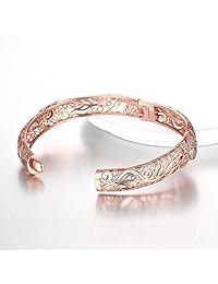 Dilanco 18K Rose Gold-Plated Creative Design Elegant Pattern Bangle Bracelet …