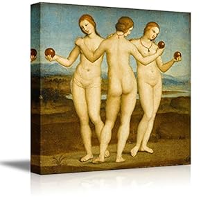 The Three Graces by Raphael - Canvas Print Wall Art Famous Painting Reproduction - 12" x 12"