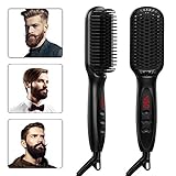 Beard Straightener,Hair straightener for Women and Men,(2019) Adjustable Temperatures Anti-Scald Beard Straightening Brush with LCD Display-Beard Comb for Home and Travel