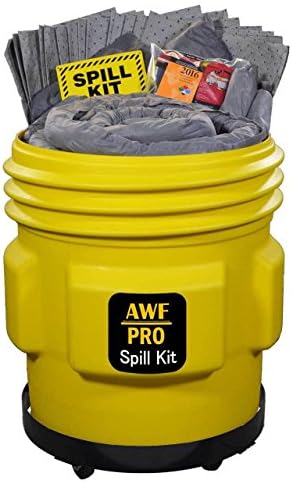 65 Gallon Universal Spill Kit Includes Overpack Drum 75 Spill Pads 15"x19",6 Socks 3"x12',6 socks 3"x4',7 Pillows 18"x18",Safety Goggles,Chemical Gloves,Response Guidebook,Disposal Bag,Spill Sign