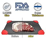 Defrosting Tray（LARGEST SIZE) For Frozen Foods Magical Fast Defrosting Plate- The Safest Way to Defrost Steak &Frozen Food -Quickly Without Electricity, Hot Water By JIA LE