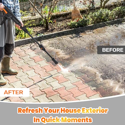 Pressure Washers 1800W 140Bar, Jet Washers Pressure Washers with Hose Reel Adjustable Nozzles & Foam Tank Power Cord, Portable Power Washer for Yard, Cars, Garden, Furniture.