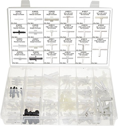 SWORDFISH 60850-115pc Vacuum Tee Connector Assortment, 23 Sizes