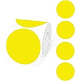 STARLIBOO 3 Inch Round Thermal Sticker Labels, Yellow Thermal Labels Round, Self-Adhesive Round Direct Thermals Stickers Label, Thermal Printer Stickers for Business