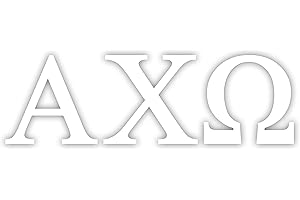 Pro-Graphx Alpha Chi Omega Greek Sorority Sticker Decal, 2.5 Inches Tall, White