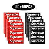 Supreme Sticker 100 PCS Supreme Waterproof and Oil Proof Sticker Decal for Skateboard Laptop Toy car Luggage (Red+Black) (RED+Black)