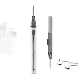 Juxiamal AirPods Cleaning Kit Multifunctional Earbuds Pen 3-in-1 Earbud Cleaning Tool with Soft Brush Flocking Sponge for Bluetooth Headphones Camera and iPhone (White)