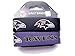 aminco NFL Baltimore Ravens Silicone Rubber Bracelet, 2-pack, black